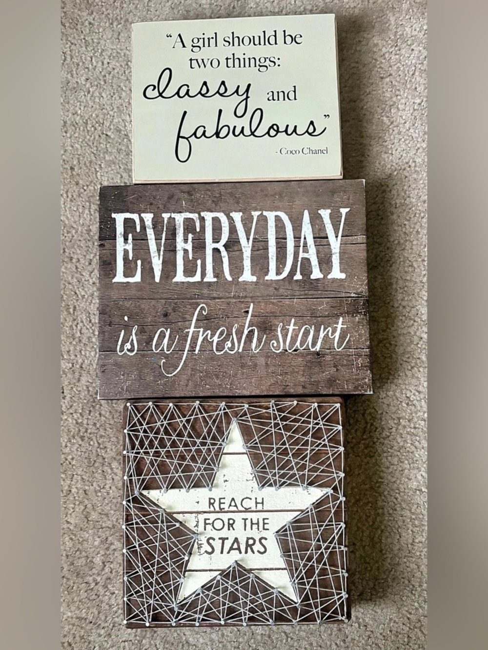 Inspirational Wall Decor Set Brown White